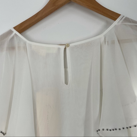 two by vince camuto new ivory star power top flutter studded sleeves. - Picture 6 of 11